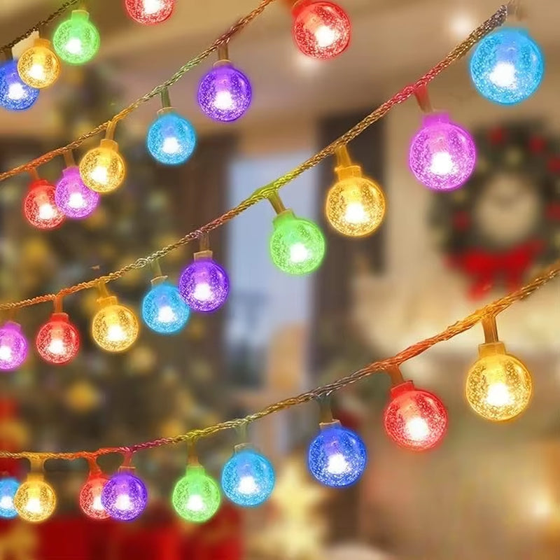 Illuminate Your Celebrations with LED Bubble Ball String Lights - Golden Glow, Battery/USB Operated Fairy Lights for Weddings, Holidays, and New Year Decor